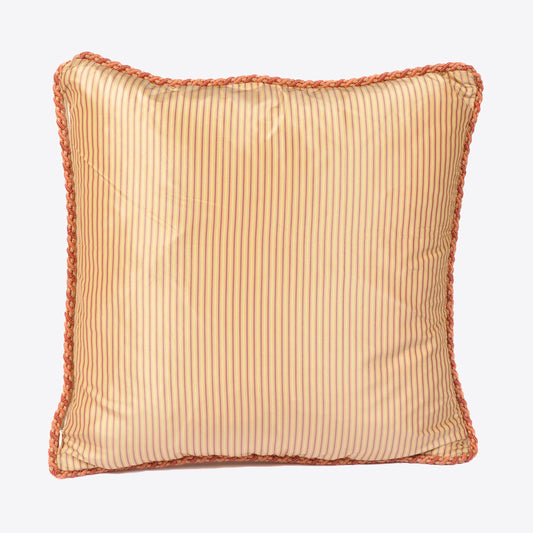 Ochre Silk Striped Cushion with Trim Joanna Wood Shop