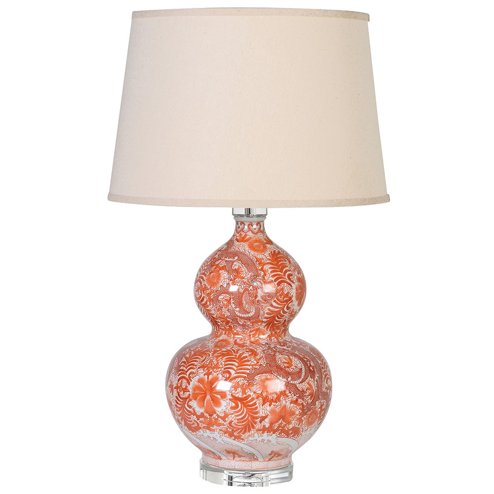 Patterned Lamp Orange Patterned Ceramic Table Lamp with Lampshade · Joanna Wood