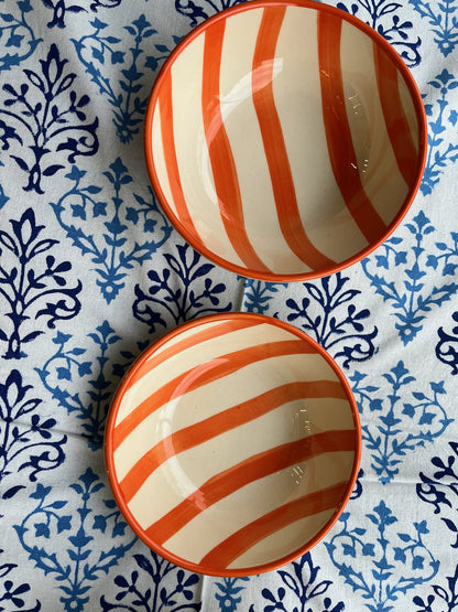 Orange Striped Porcelain Bowl Joanna Wood Shop