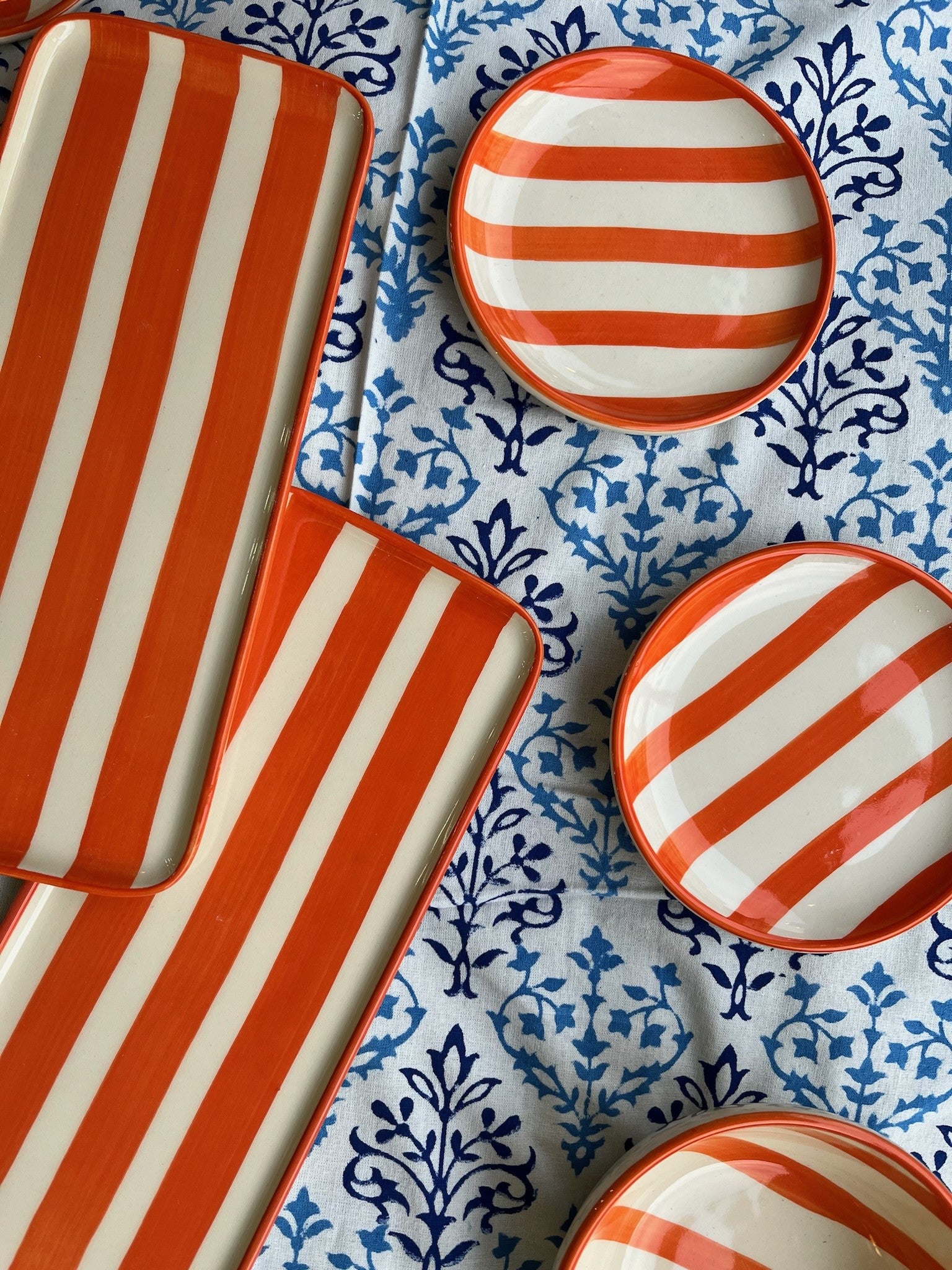 Orange Striped Porcelain Tray Joanna Wood Shop