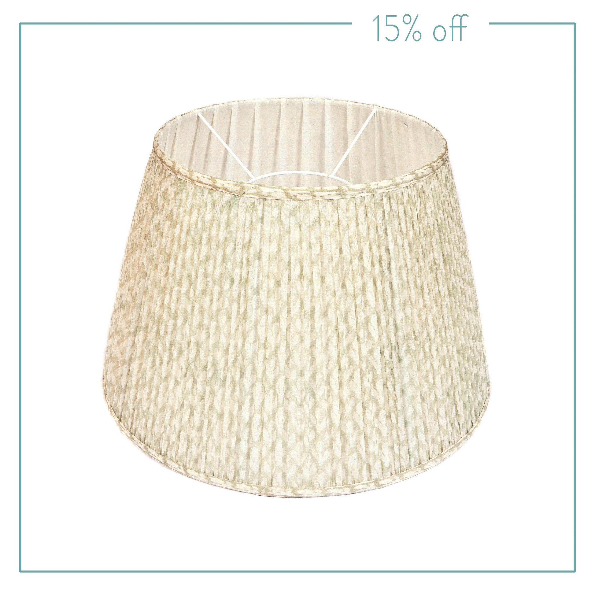 Pale Green Patterned Pleated Large Lampshade Joanna Wood Shop