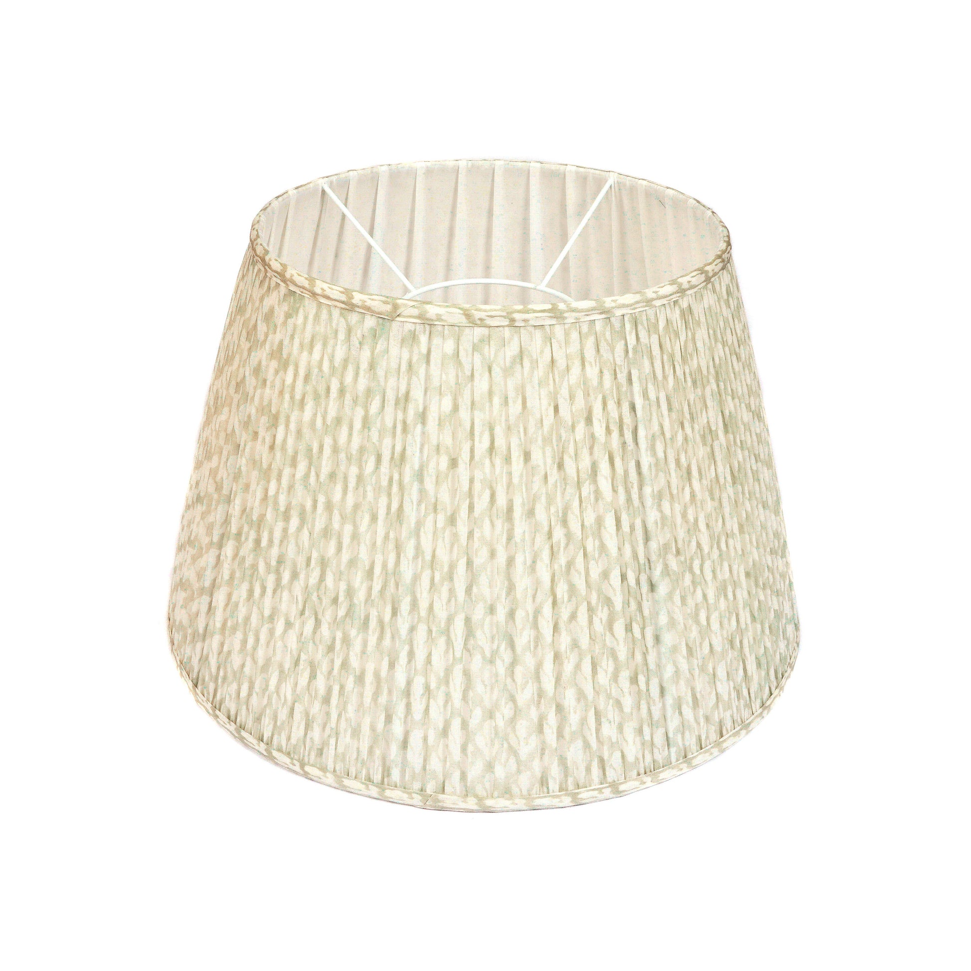 Pale Green Patterned Pleated Large Lampshade Joanna Wood