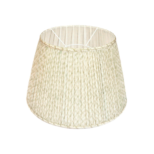 Pale Green Patterned Pleated Large Lampshade Joanna Wood