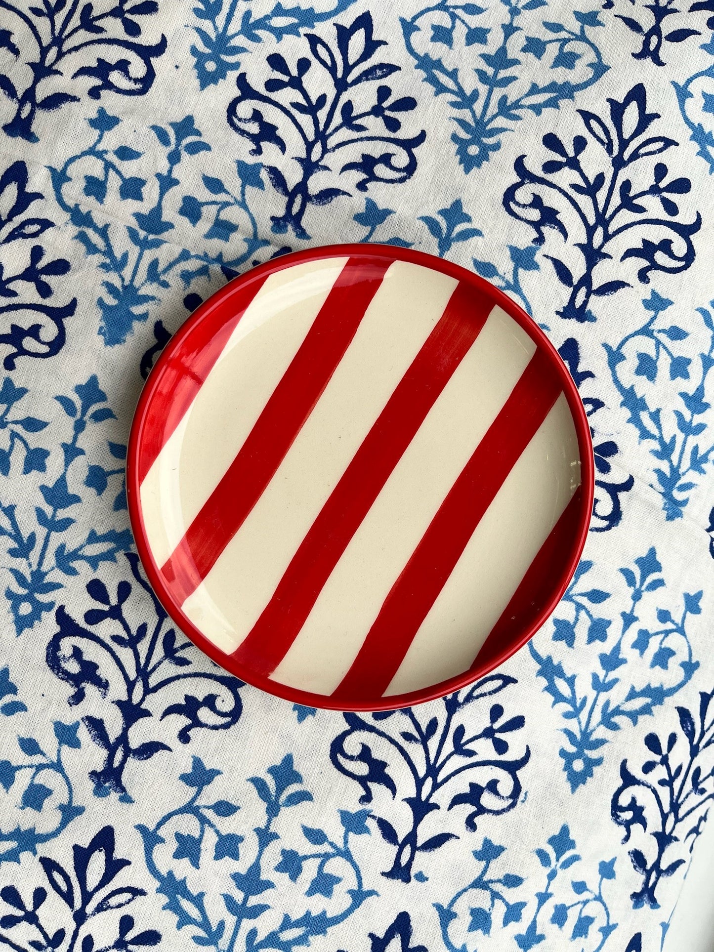 Red Striped Porcelain Mini Plate Joanna Wood Shop