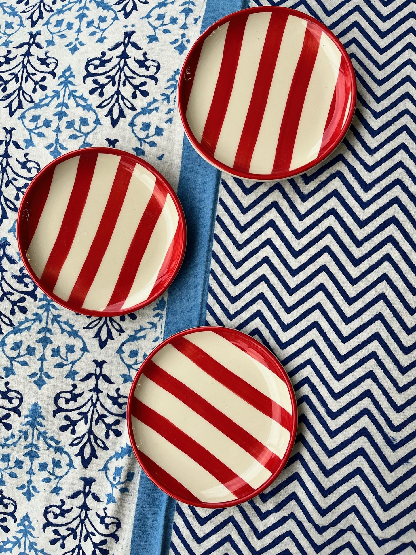 Red Striped Porcelain Mini Plate Joanna Wood Shop