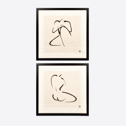 Set of Two Nude Drawings