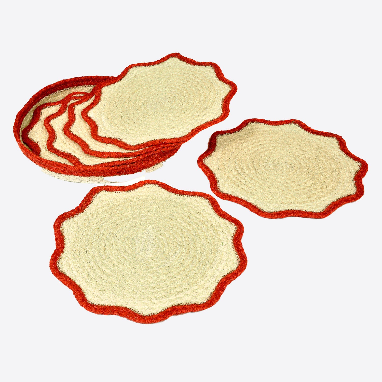 Set 6 Red Placemats in Basket Joanna Wood Shop