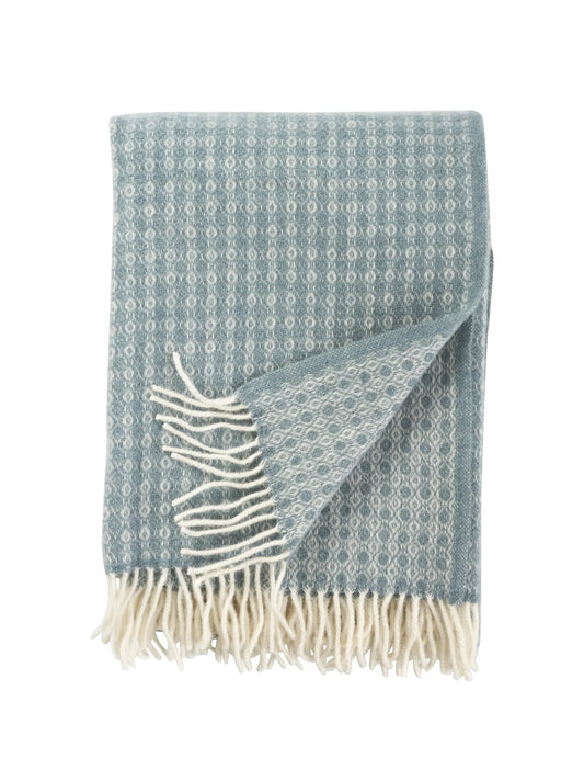 Sky Blue Woven Lambswool Throw Not specified