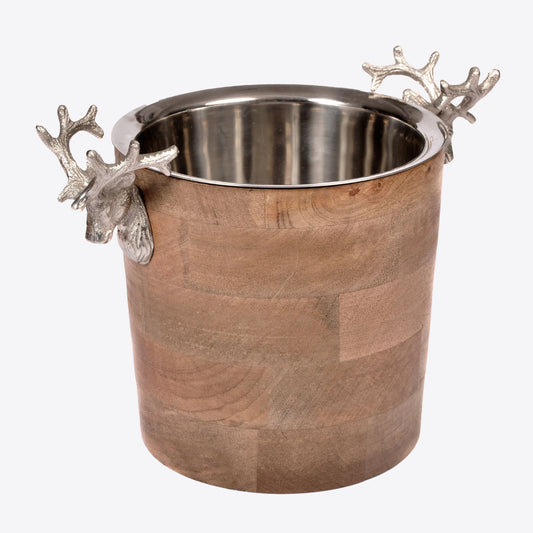 Wooden Wine Cooler withe silver stag handles