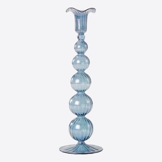 Tall Blue Mouthblown Candlestick Not specified