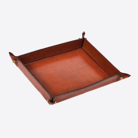 Tan Leather Coin Tray