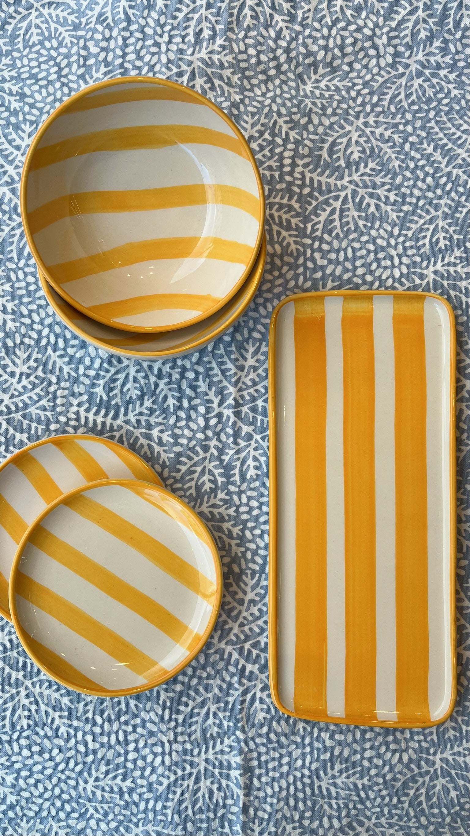 Yellow Striped Porcelain Bowl Joanna Wood Shop