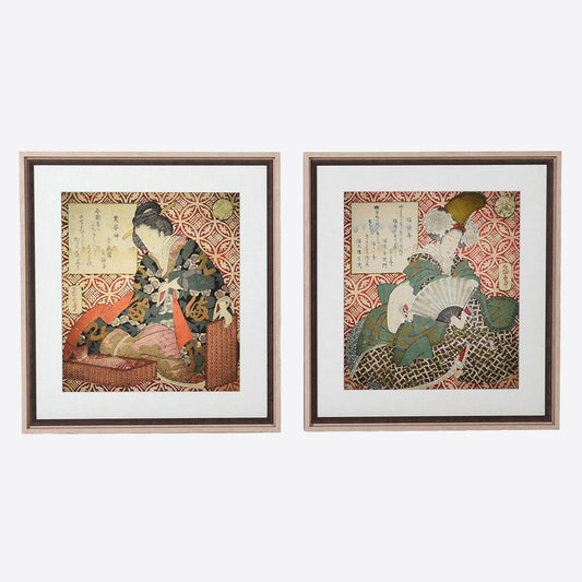 Pair Oriental Figures Prints Not specified