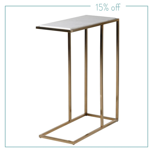 Brass and White Marble Side Table Joanna Wood Shop