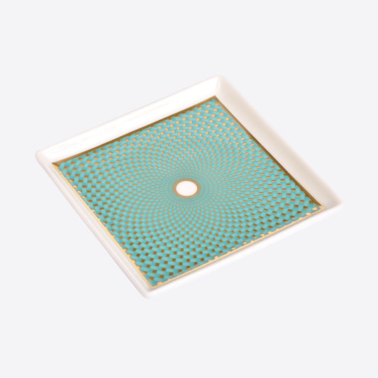 Limoges Tresor Turquoise Small Square Tray Not specified