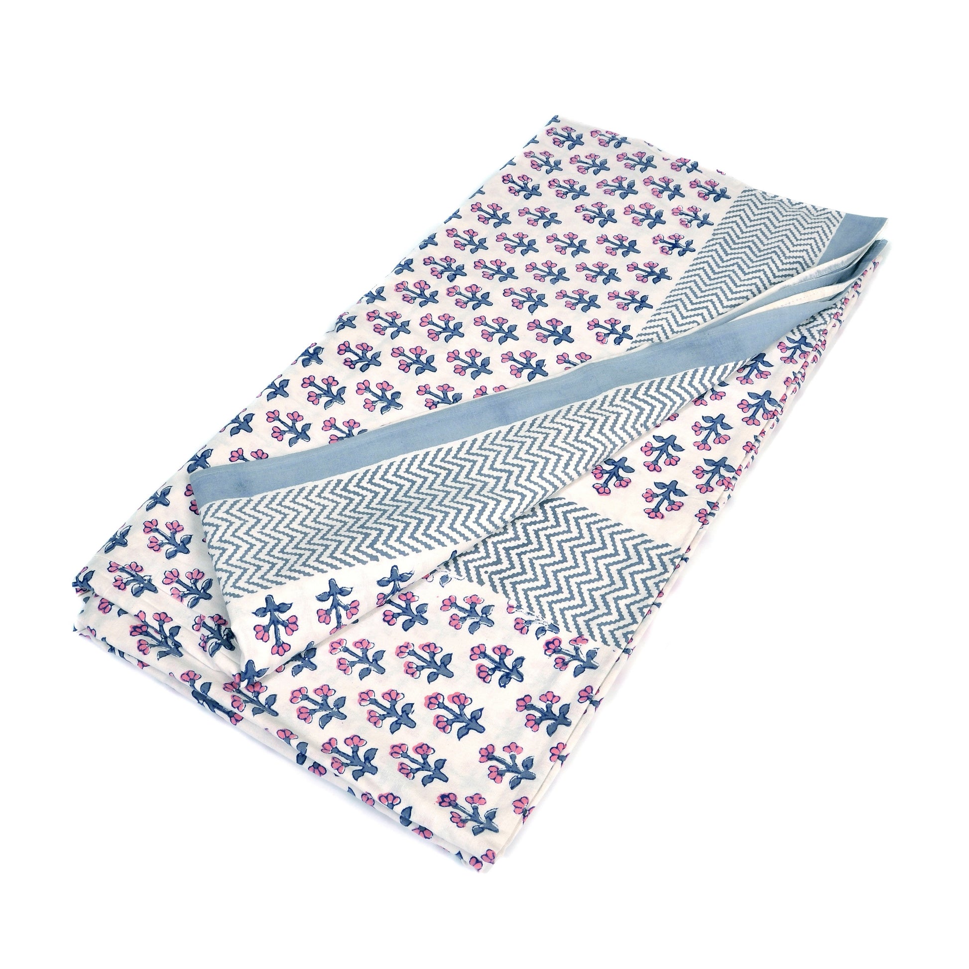 Pink and Blue Mini Flowers Cotton Tablecloth Small Joanna Wood Shop