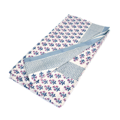 Pink and Blue Mini Flowers Cotton Tablecloth Small Joanna Wood Shop