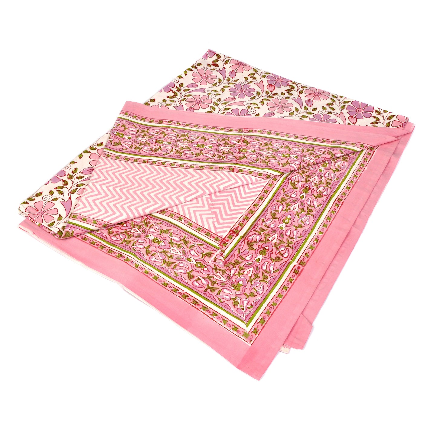 Pink Flowers and Zigzag Tablecloth Large Joanna Wood Shop