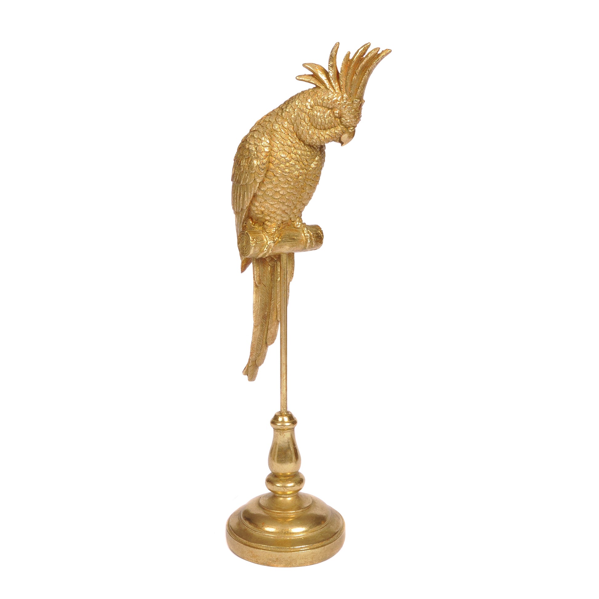 Gold Parrot on Stand Joanna Wood Shop