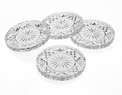 Setof Four Cut Glass Coasters Not specified