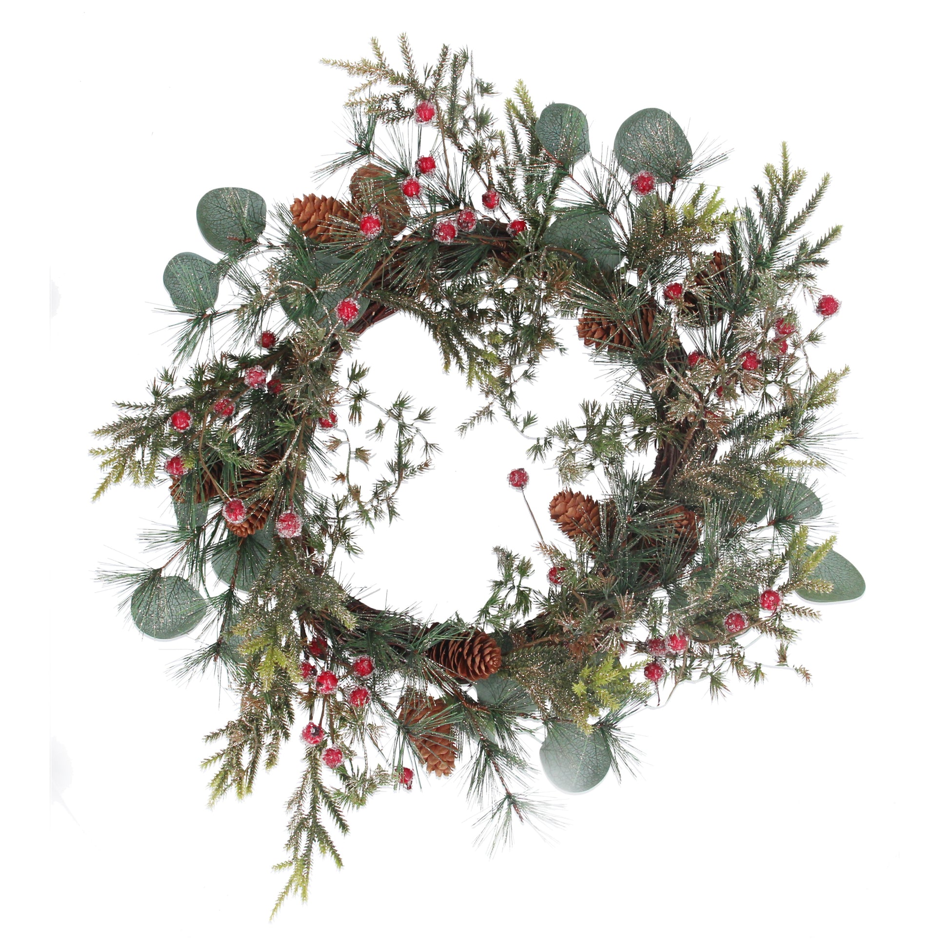 Fir, Eucalyptus and Red Berry Wreath Not specified