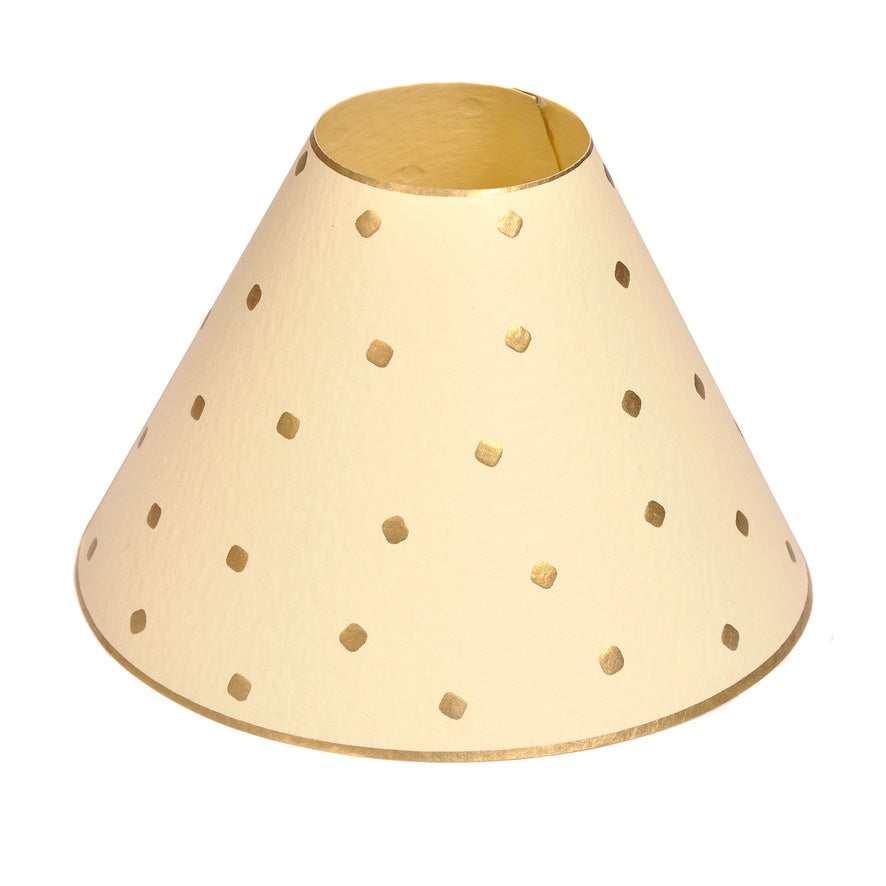 Cream with Gold Dots Card Candle Shade Joanna Wood Shop