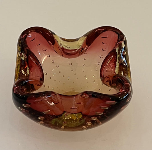Murano Two Coloured Glass Ashtray