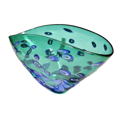Large Aqua Hoops Bowl Not specified