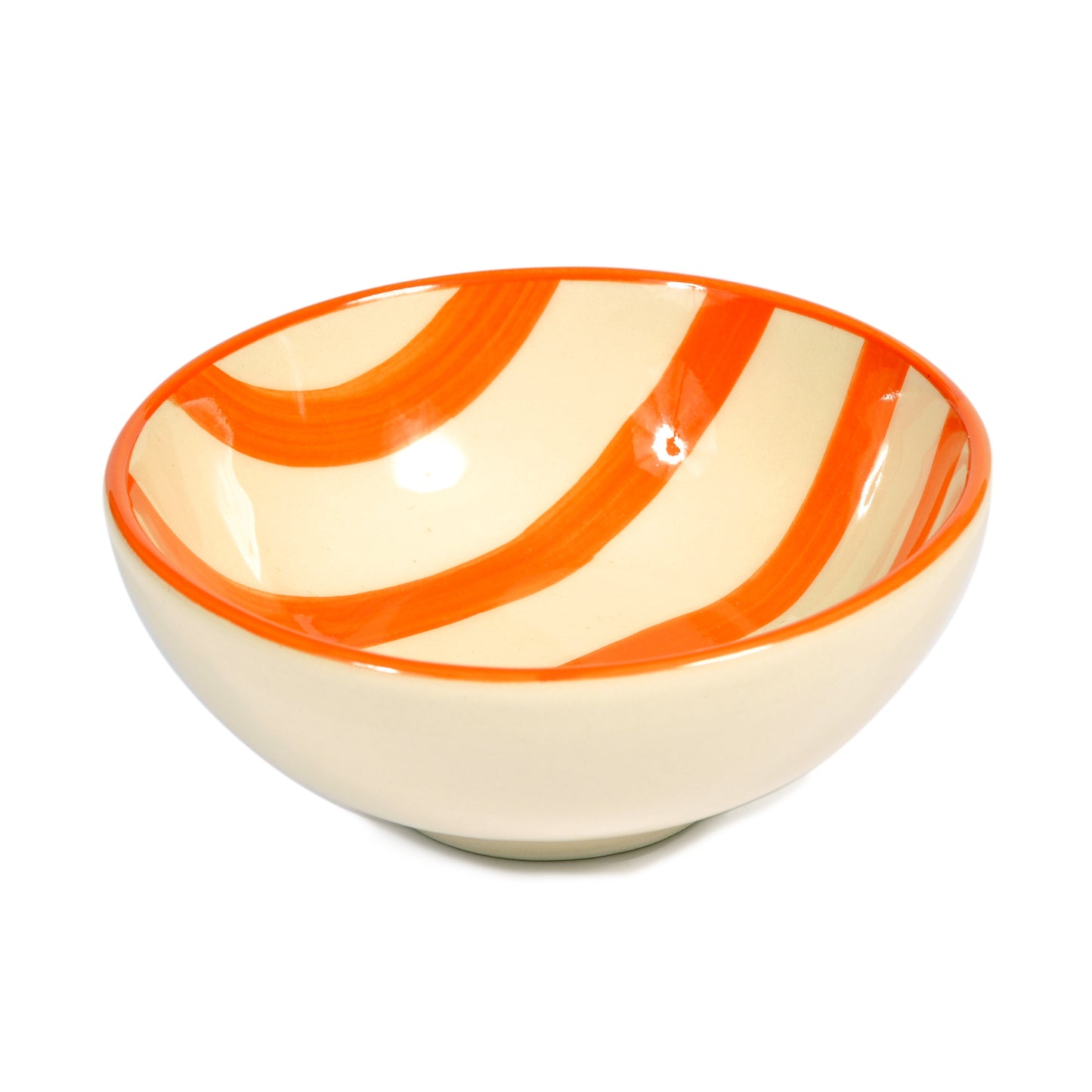 Orange Striped Porcelain Bowl Not specified