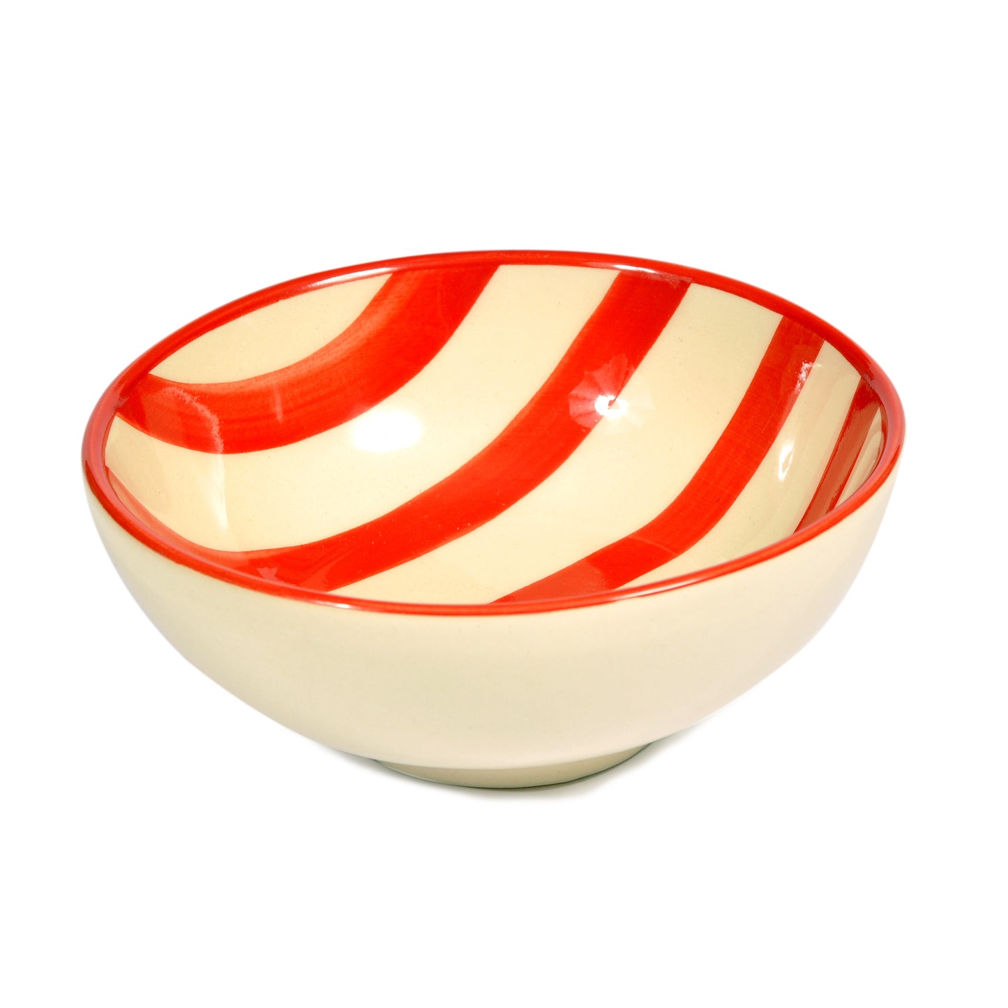 Red Striped Porcelain Bowl Not specified