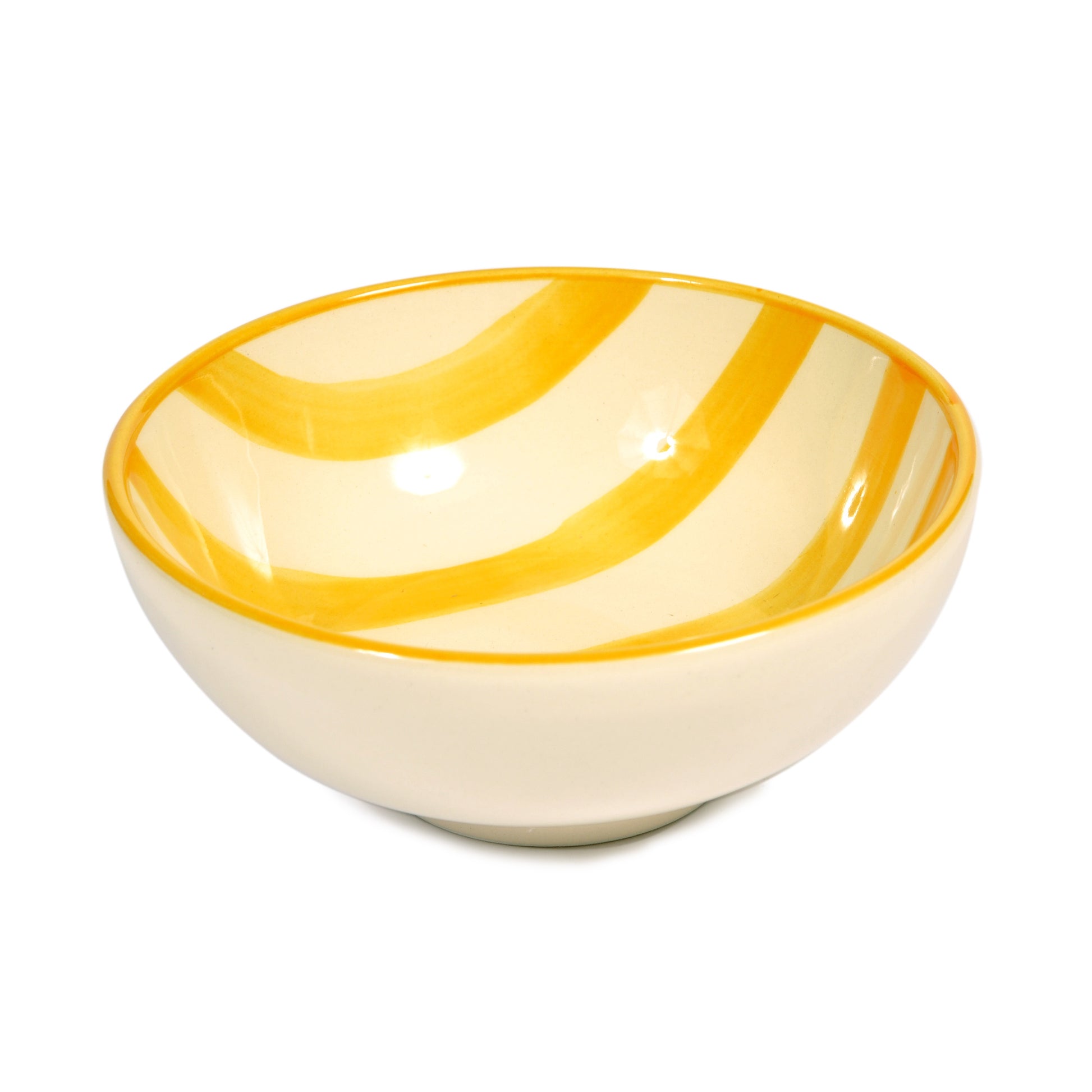 Yellow Striped Porcelain Bowl Not specified