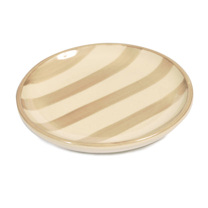 Taupe Striped Porcelain Mini Plate Not specified