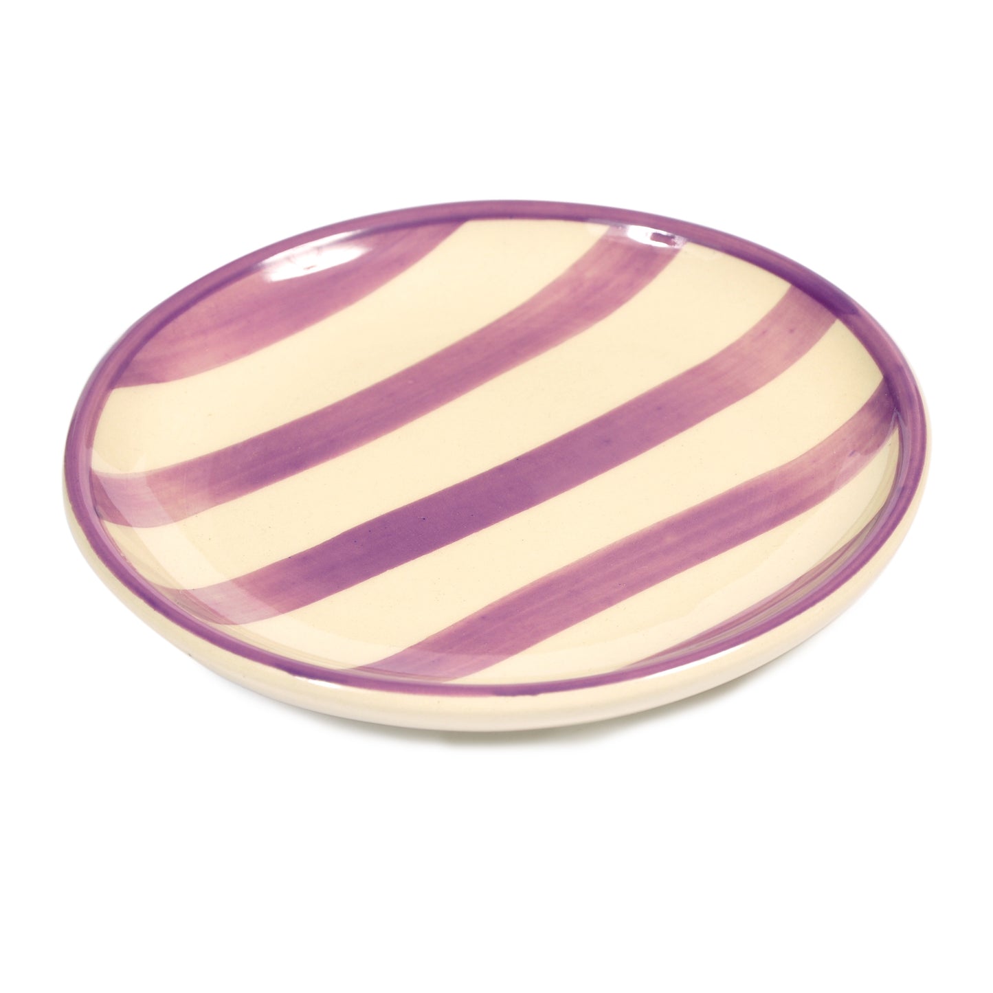 Lavender Striped Porcelain Mini Plate Not specified