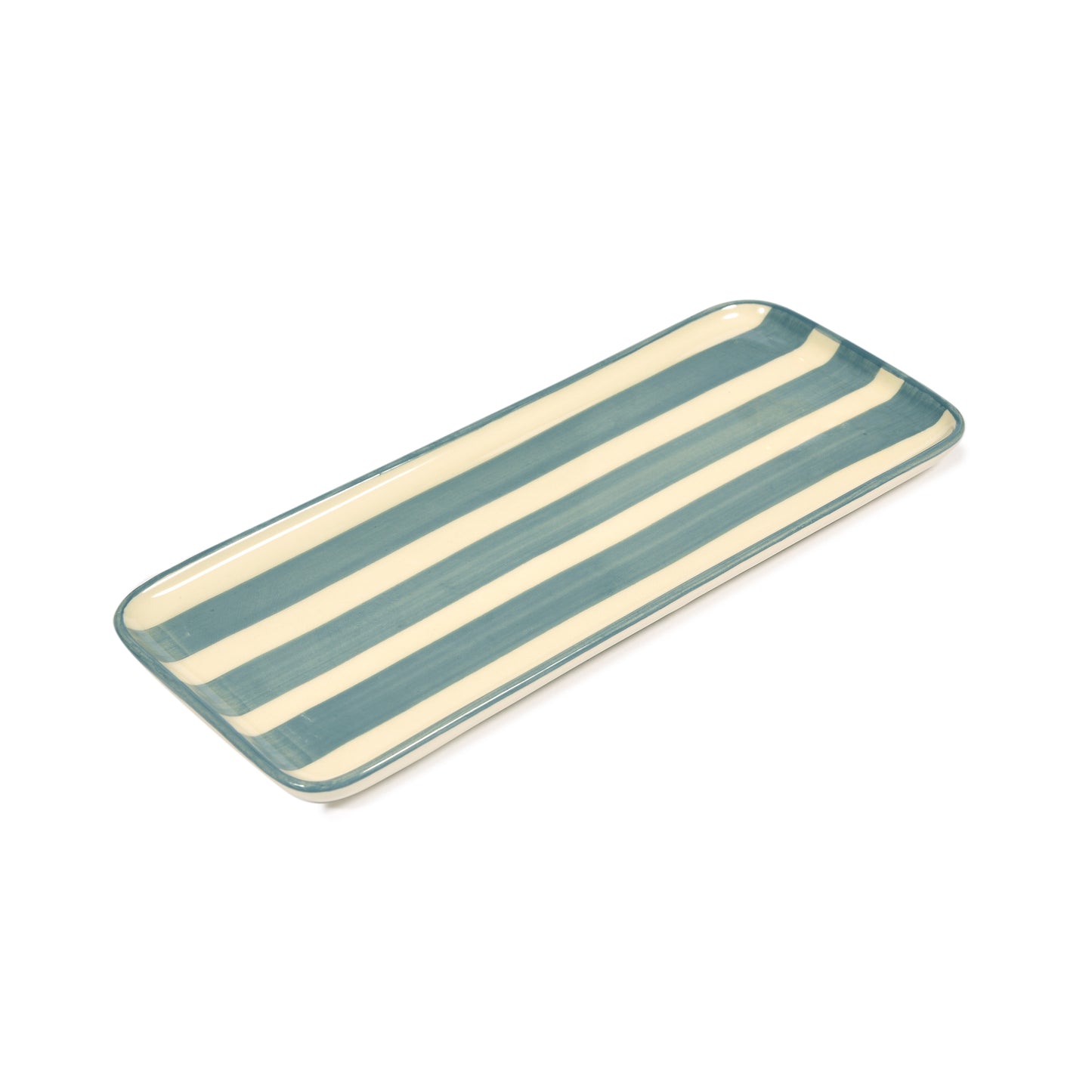 Grey Striped Porcelain Tray Not specified