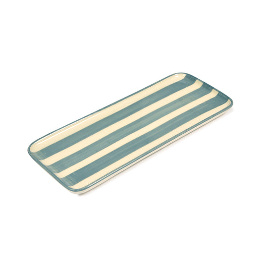 Grey Striped Porcelain Tray Not specified