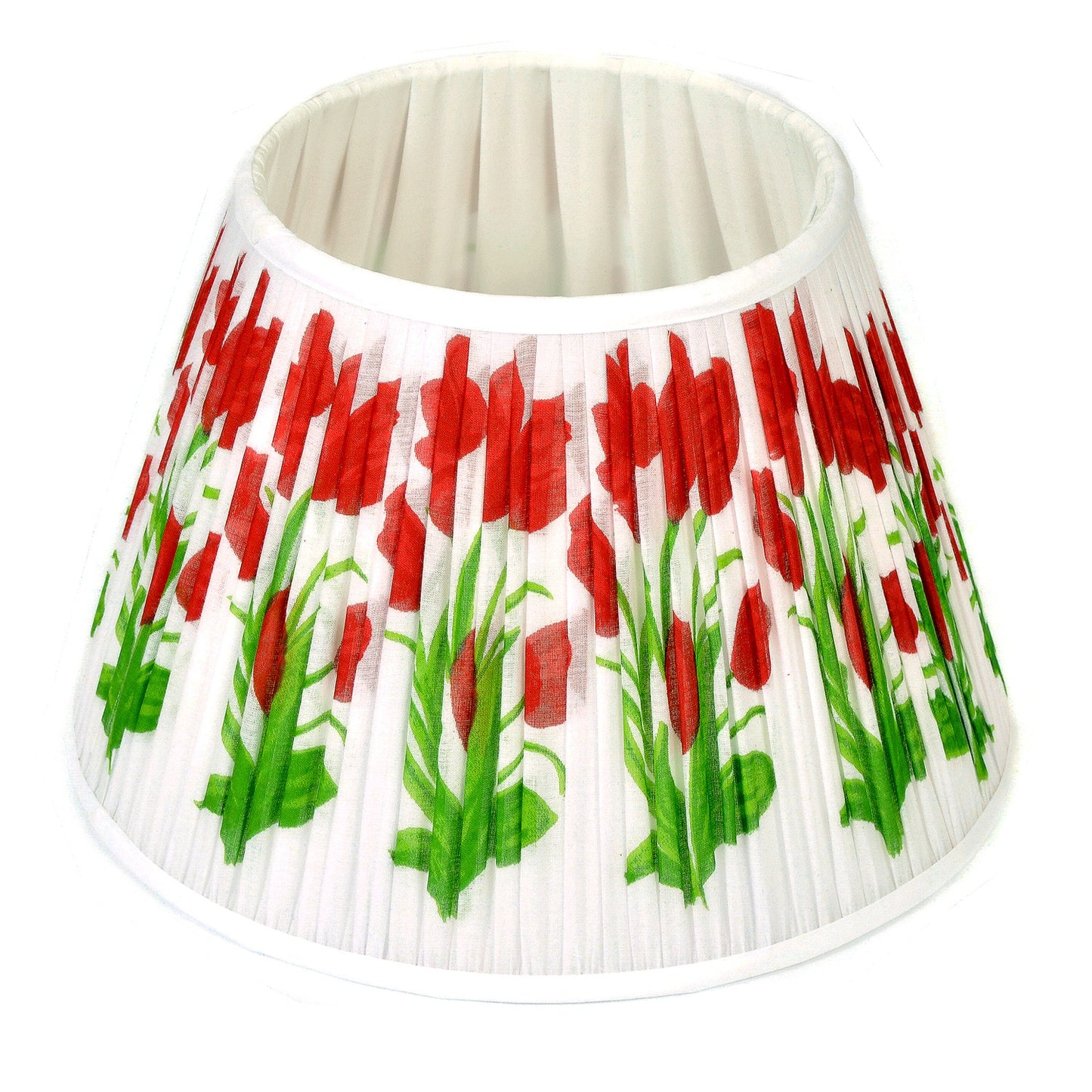 Red Tulip Patterned Pleated Lampshade Joanna Wood Shop