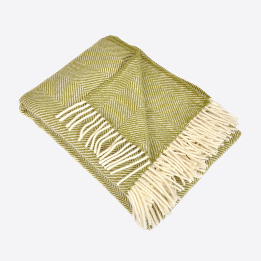 Apple Green and White Throw Joanna Wood Shop