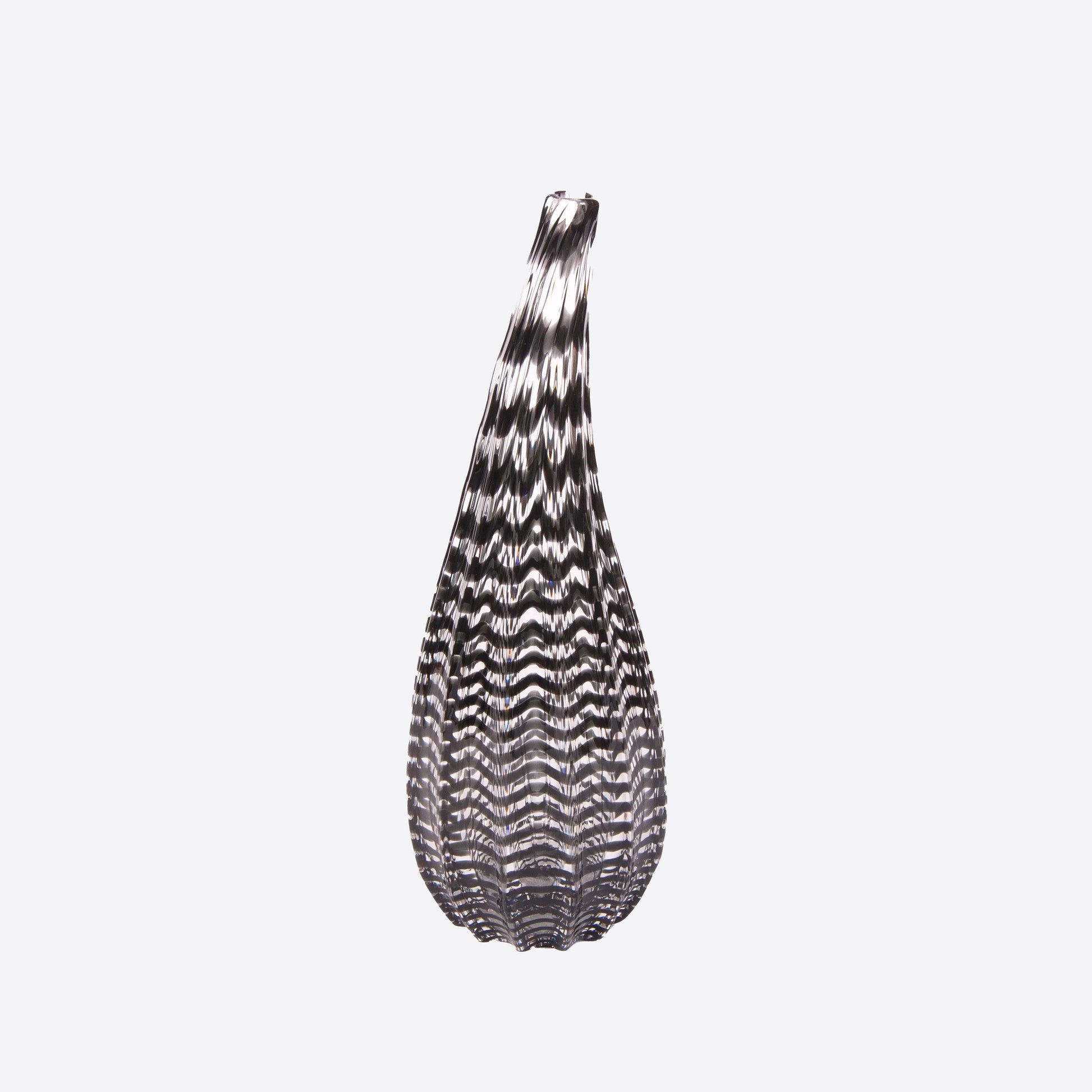 black striped glass vase