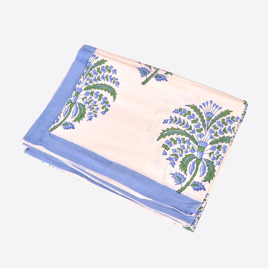 Blue and Green Floral Spray Cotton Tablecloth Small Joanna Wood Shop
