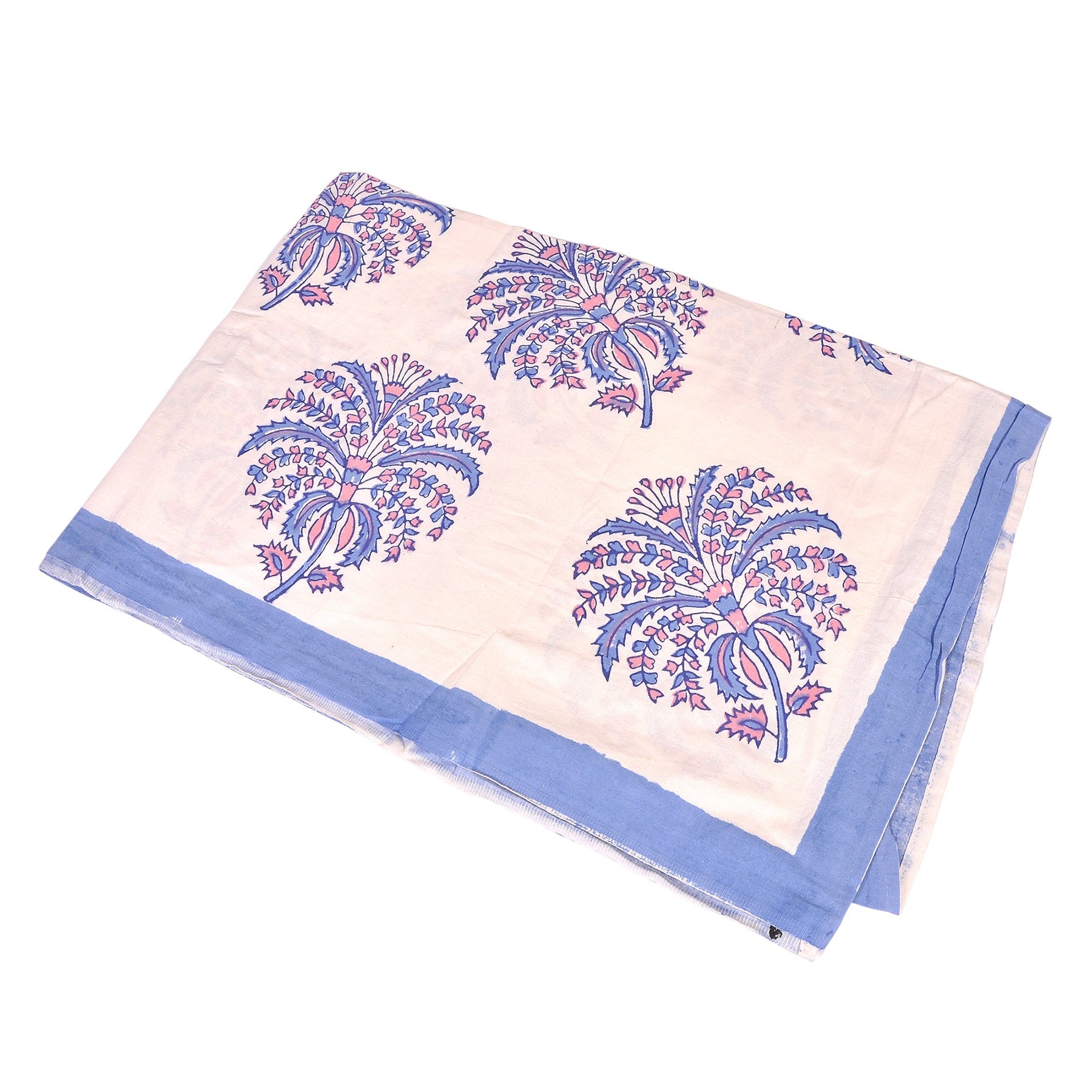 Blue and Pink Floral Spray Cotton Tablecloth Small Joanna Wood Shop