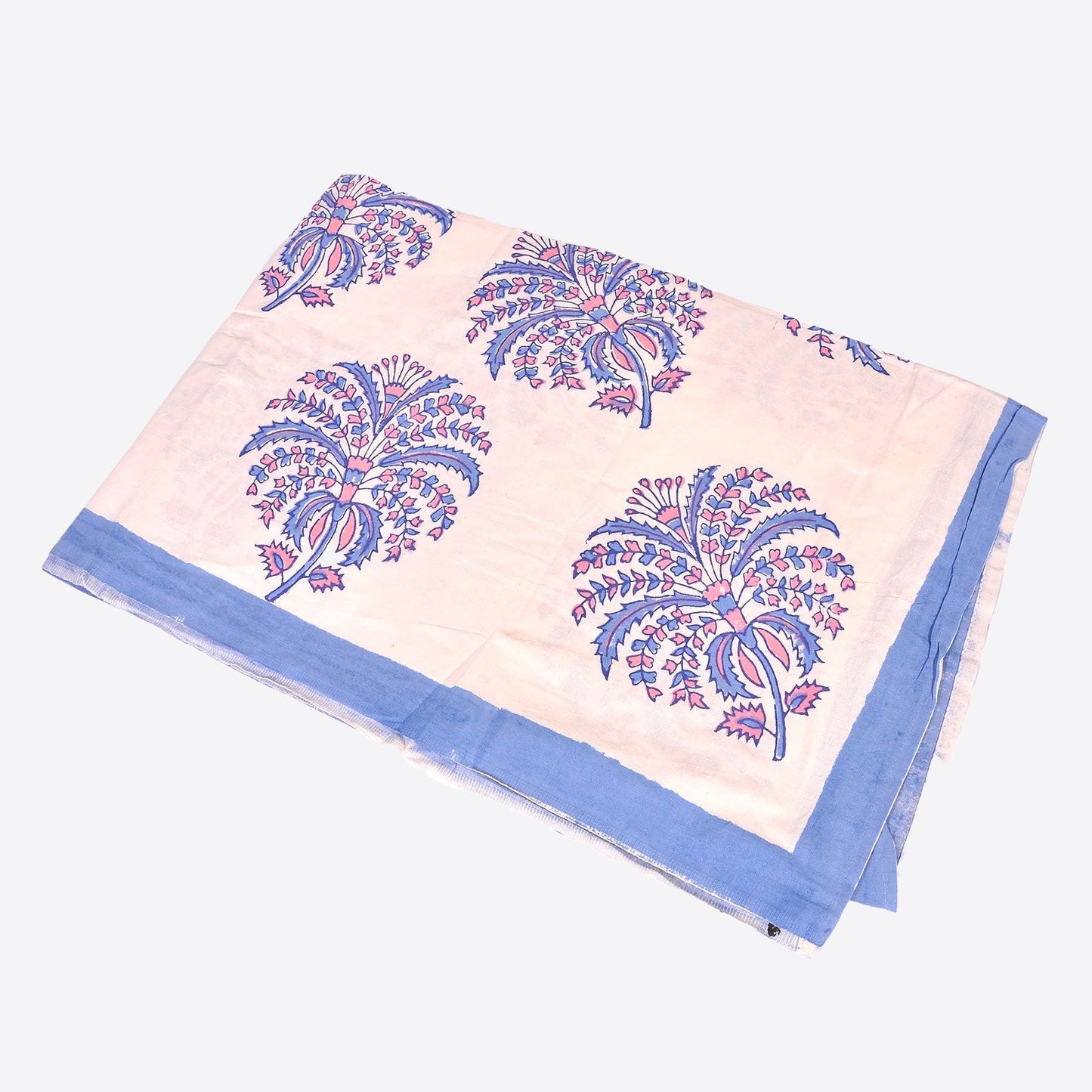 Blue and Pink Floral Spray Cotton Tablecloth Small Joanna Wood Shop
