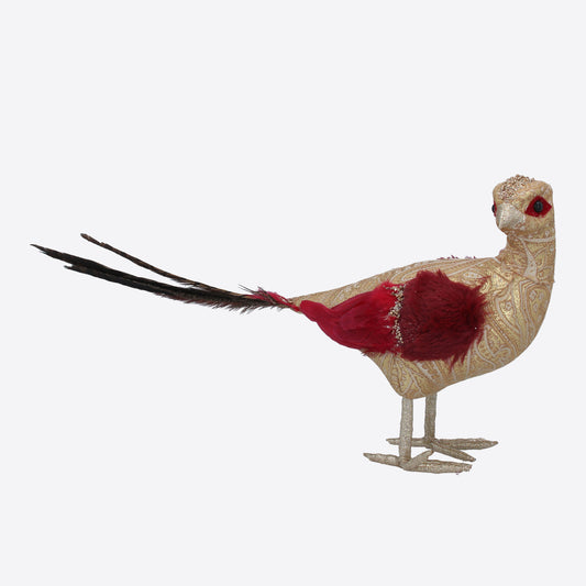 Burgundy and Gold Fabric Pheasant Not specified