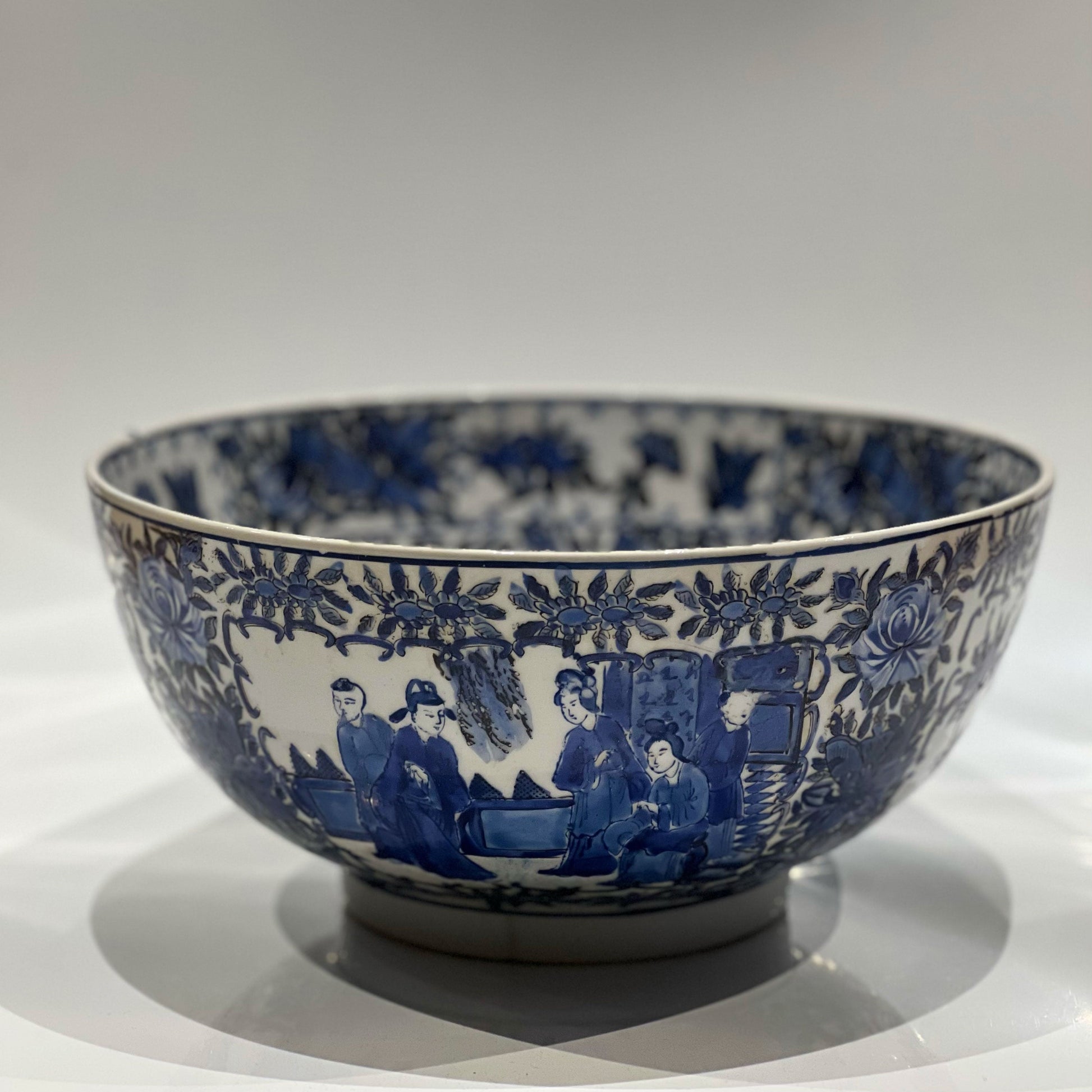 Chinese Blue Porcelain Punch Bowl 20th Century Joanna Wood Shop