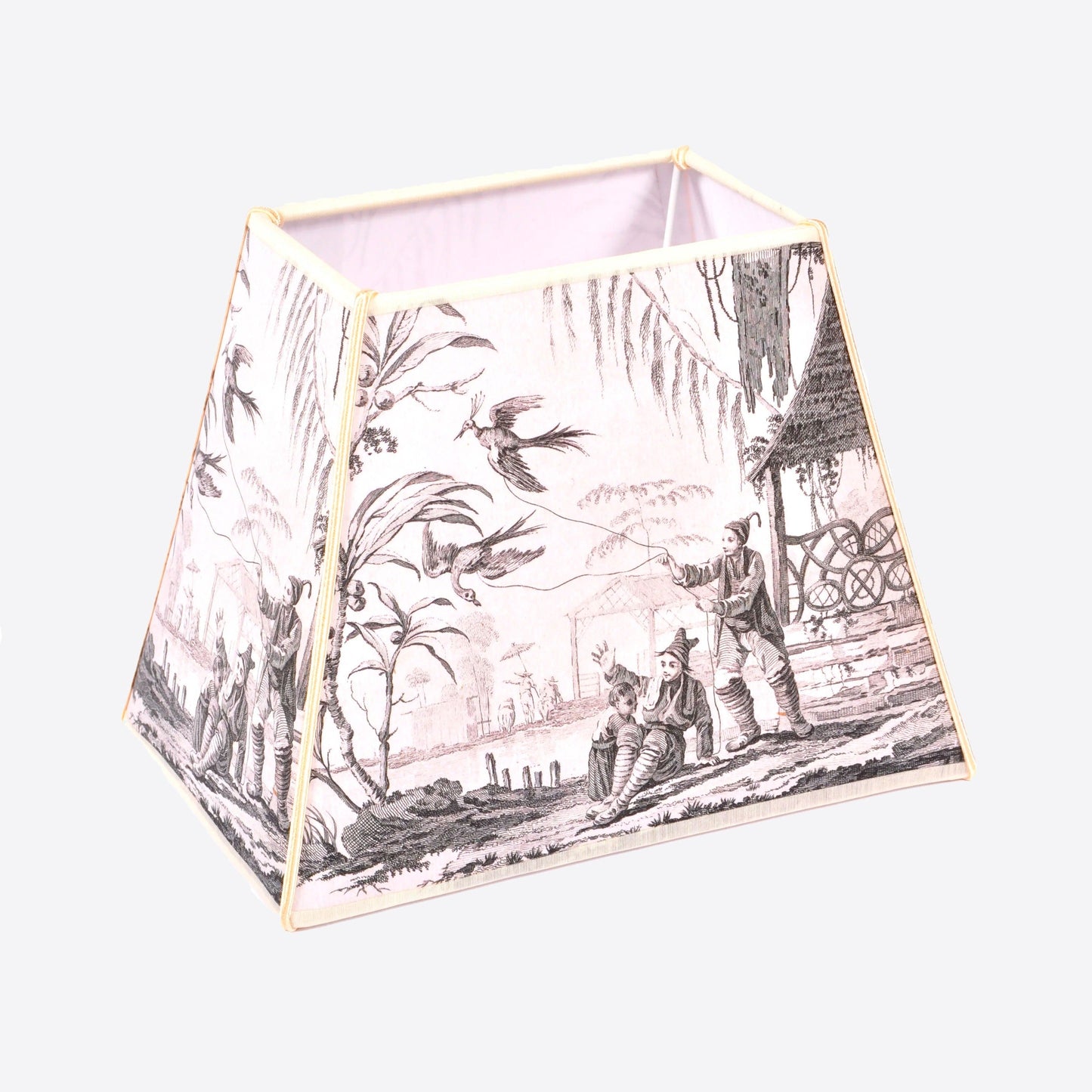rectangle lampshade with black and white chinois scene