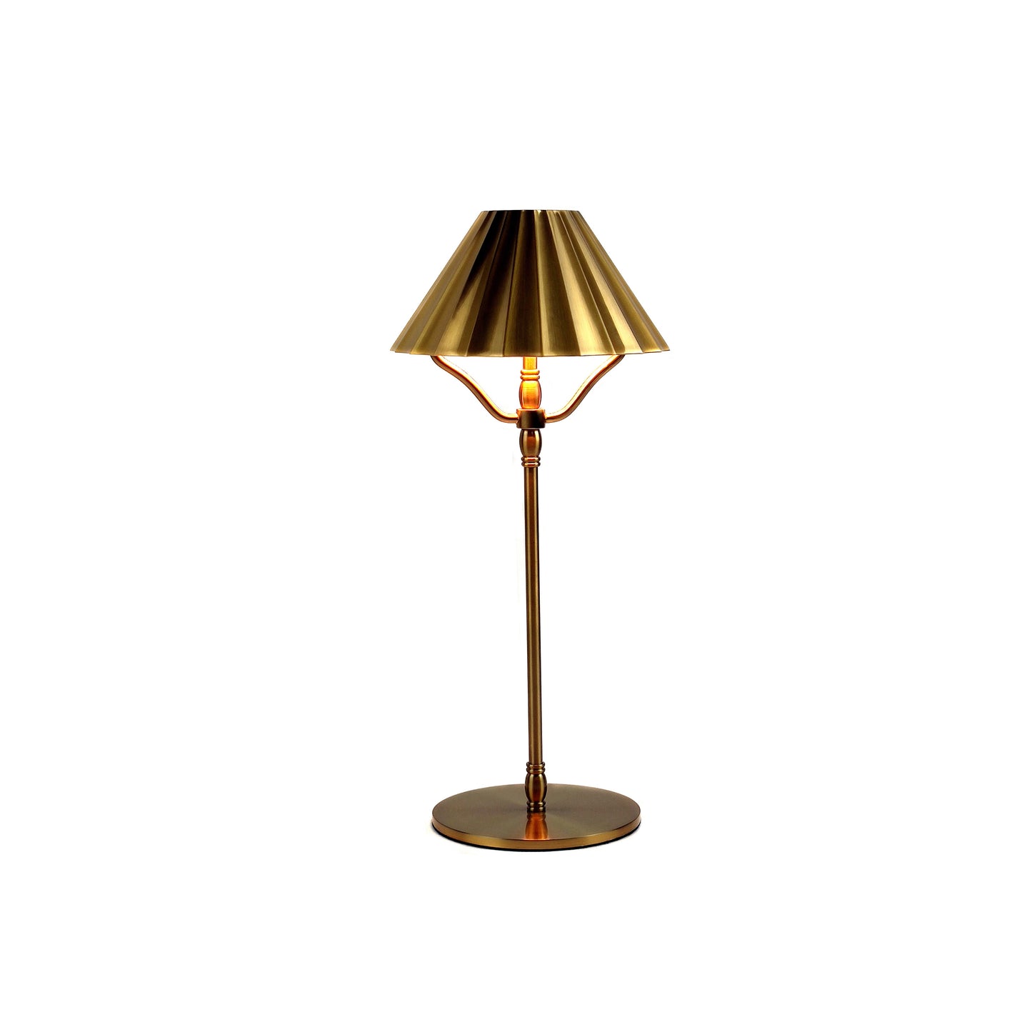 Brass Cordless Lamp Small with brass shade