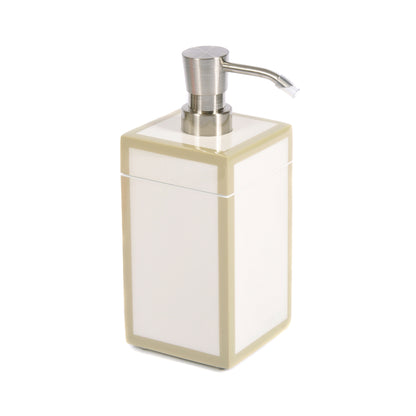Lacquer Soap Dispenser White and Taupe Joanna Wood Shop