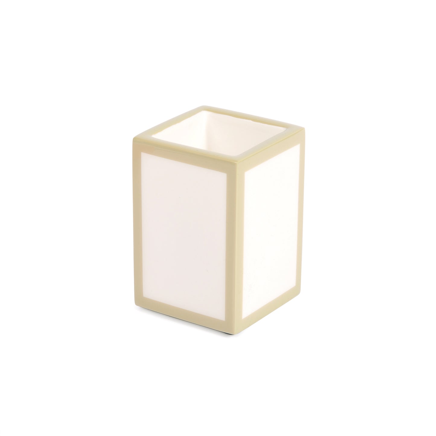 Lacquer Pot White and Taupe Joanna Wood Shop